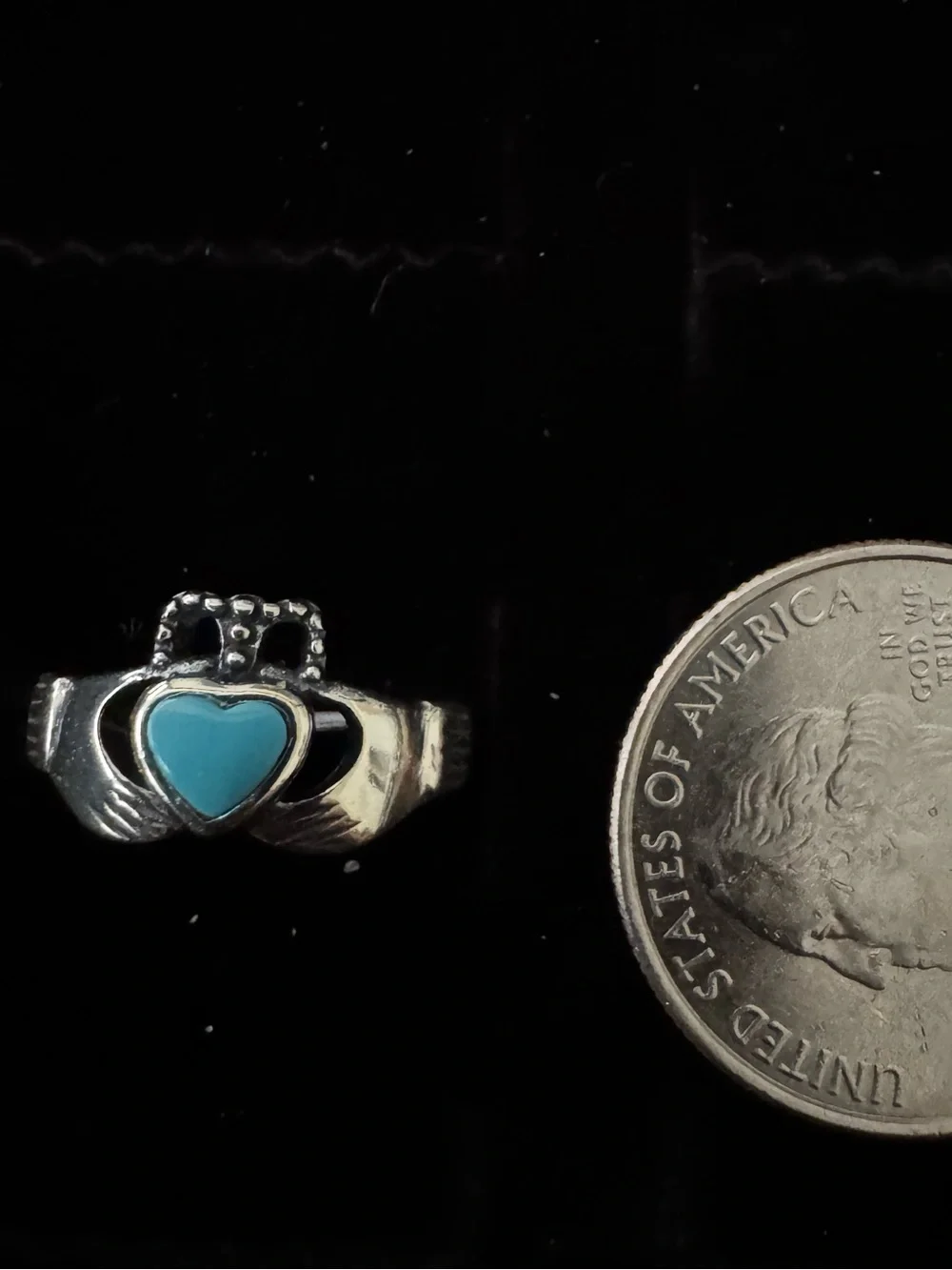 Turquoise Heart sterling silver Claddagh Ring - Women Jewelry